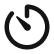 Black timer or stopwatch icon showing a partially completed countdown, with the hand pointing just past the 12 o'clock position on a white background.