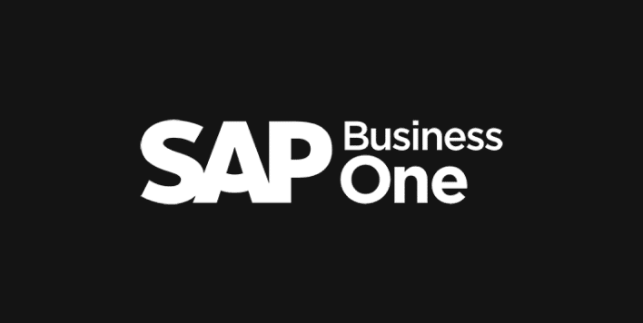 SAP Business One logo on a black background.